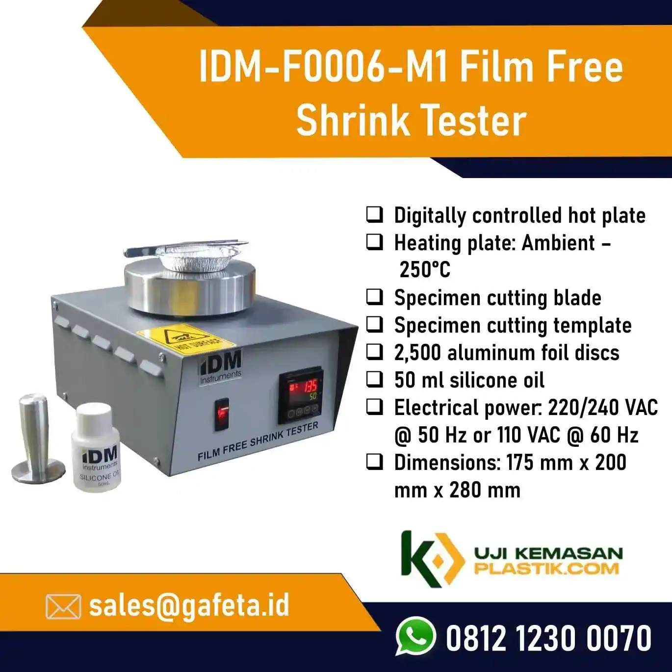 Jual Film Free Shrink Tester: Alat Uji Penyusutan Dimensi Film Plastik