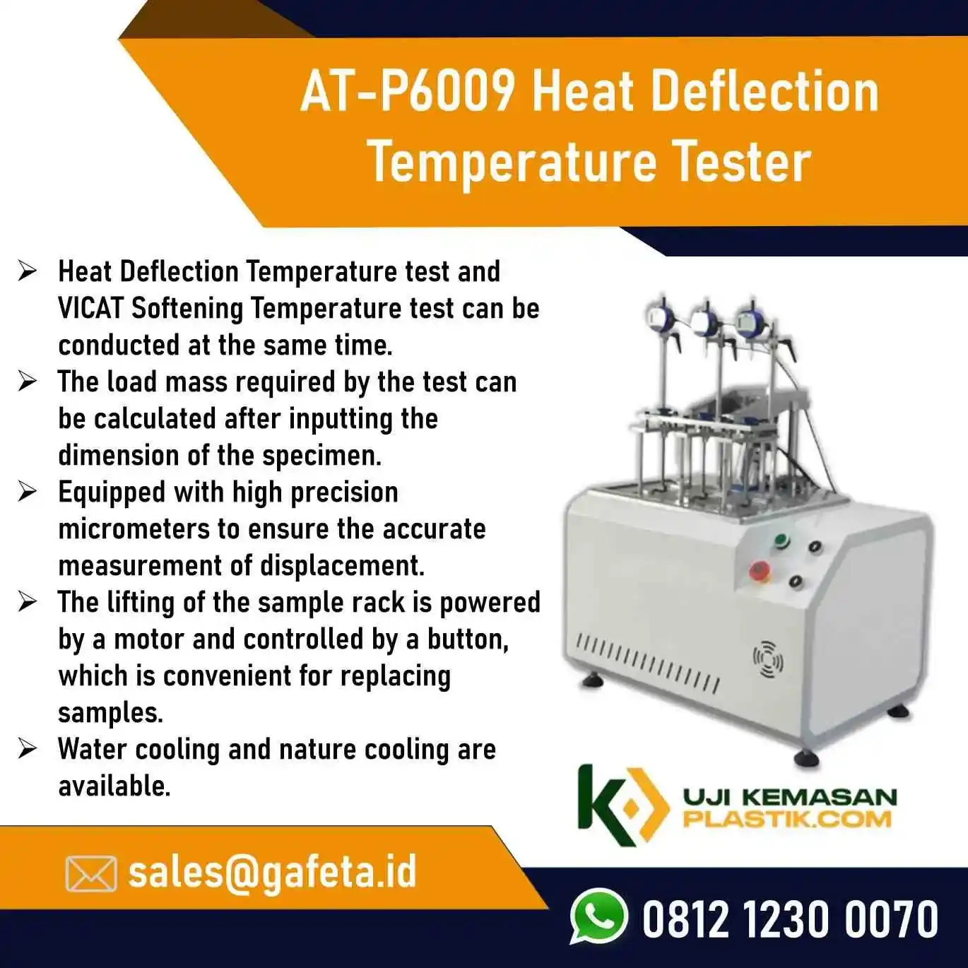 Heat Deflection & Vicat Softening Temperature Tester AT-P6009